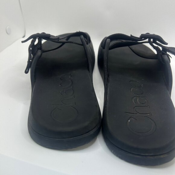 Chaco Black Slide Sandals With Adjustable Straps 9 - Picture 6 of 9